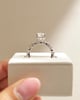 Platinum | 10x7mm Oval Moissanite | Lab Diamond side stones