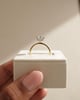 18k Yellow Gold / Platinum | 7.5mm Round Moissanite | Lab Diamond side stones