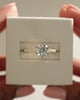 18k Yellow Gold / Platinum | 7.5mm Round Moissanite | Lab Diamond side stones