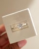 18k Yellow Gold / Platinum | 7mm Round Moissanite | Lab Diamond side stones