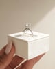 18k White Gold | 9mm Round Moissanite | Moissanite side stones
