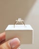 18k Yellow Gold | 9x6.5mm Oval Moissanite | Lab Diamond side stones