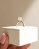 18k Yellow Gold | 9x6mm Pear Moissanite | Lab Diamond side stones