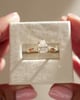 18k Yellow Gold | 9x6mm Pear Moissanite | Lab Diamond side stones