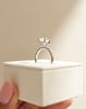 Platinum | 10x7mm Pear Moissanite | Lab Diamond side stones