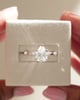 Platinum | 10x7mm Pear Moissanite | Lab Diamond side stones