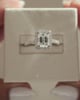 Platinum | 8x6mm Emerald Moissanite | Lab Diamond side stones
