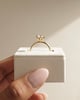 18k Yellow Gold | 7.5mm Round Moissanite | Lab Diamond side stones