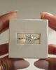 18k Yellow Gold | 7.5mm Round Moissanite | Lab Diamond side stones