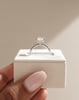 Platinum | 6.5mm Princess Moissanite | Lab Diamond side stones