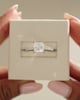 Platinum | 6.5mm Princess Moissanite | Lab Diamond side stones