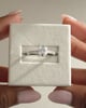 Platinum | 8x6mm Elongated Cushion Moissanite | Lab Diamond side stones