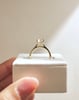 18k Yellow Gold | 9x7mm Elongated Cushion Moissanite | Lab Diamond side stones