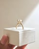 18k Yellow Gold | 9x7mm Elongated Cushion Moissanite | Lab Diamond side stones