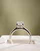 Platinum | 1.58ct - E - VVS2 Elongated Cushion Lab Diamond | Lab Diamond side stones