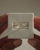 18k Yellow Gold | 7mm Round Moissanite | Lab Diamond side stones