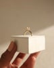 18k Yellow Gold | 7mm Round Moissanite | Lab Diamond side stones