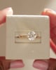 18k Yellow Gold | 7.5mm Round Moissanite | Lab Diamond side stones