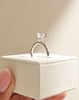 Platinum | 8mm Round Moissanite | Lab Diamond side stones