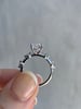 Platinum | 10x7mm Oval Moissanite | Lab Diamond side stones