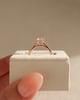 18k Rose Gold | 7.5mm Round Moissanite | Lab Diamond side stones