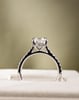 Platinum | 7.5mm Round Moissanite | Lab Diamond side stones