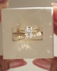 18k Yellow Gold | 9x6.5mm Oval Moissanite | Lab Diamond side stones