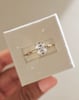 18k Yellow Gold | 9x7mm Elongated Cushion Moissanite | Lab Diamond side stones