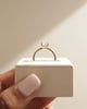18k Yellow Gold | Low Set | 8x6mm Elongated Cushion Moissanite | Lab Diamond side stones