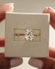 18k Yellow Gold | 11x8mm Oval Moissanite | Lab Diamond side stones