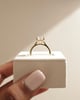18k Yellow Gold | 11x8mm Oval Moissanite | Lab Diamond side stones