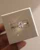 18k Yellow Gold / Platinum | 9x6.5mm Oval Moissanite | Lab Diamond side stones