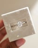 Platinum | 8x6mm Oval Moissanite | Lab Diamond side stones