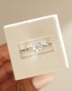 Platinum | 7mm Round Moissanite | Lab Diamond side stones