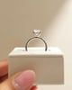 Platinum | 8.5mm Round Moissanite | Lab Diamond side stones