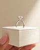 Platinum | 8.5mm Round Moissanite | Lab Diamond side stones