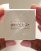 Platinum | 8.5mm Round Moissanite | Lab Diamond side stones