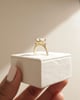 18k Yellow Gold | 9x7mm Elongated Cushion Moissanite | Lab Diamond side stones