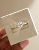 18k Yellow Gold / Platinum | 8x6mm Elongated Cushion Moissanite | Lab Diamond side stones