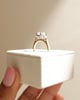 18k Yellow Gold / Platinum | 8x6mm Elongated Cushion Moissanite | Lab Diamond side stones