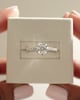 Platinum | 7mm Round Moissanite | Lab Diamond side stones