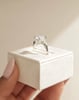 Platinum | 9x7mm Emerald Moissanite | Moissanite side stones