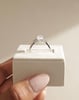 Platinum | 10x7mm Pear Moissanite | Lab Diamond side stones