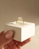 18k Yellow Gold | 10x7mm Pear Moissanite | Lab Diamond side stones