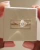 18k Yellow Gold | 9x6mm Pear Moissanite | Lab Diamond side stones