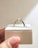 18k Yellow Gold | 10x7mm Pear Moissanite | Lab Diamond side stones