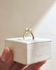 18k Yellow Gold | 10x7mm Pear Moissanite | Lab Diamond side stones