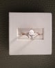 18k Rose Gold | 9x6mm Pear Moissanite | Lab Diamond side stones