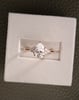 18k Rose Gold | 9x6mm Pear Moissanite | Lab Diamond side stones