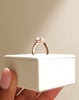 18k Rose Gold | 9x6mm Pear Moissanite | Lab Diamond side stones